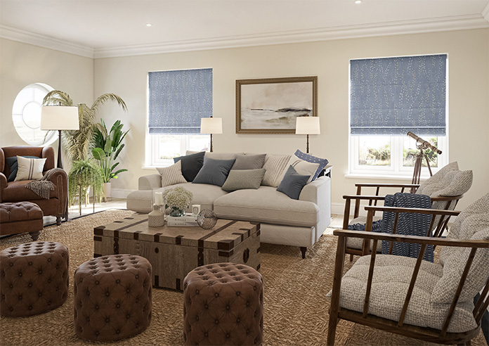 Willow Field, Indigo - Roman Blind - Image 6